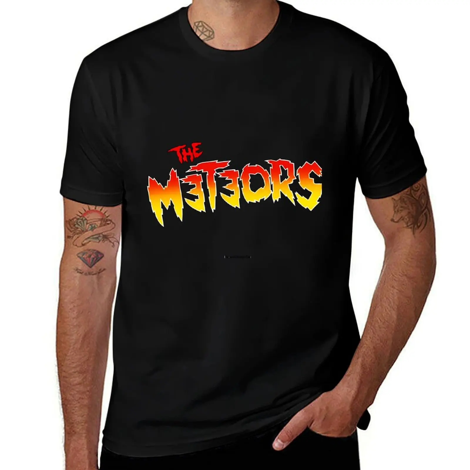 the meteors punk logo T-Shirt Mechanic Work Tee Shirt