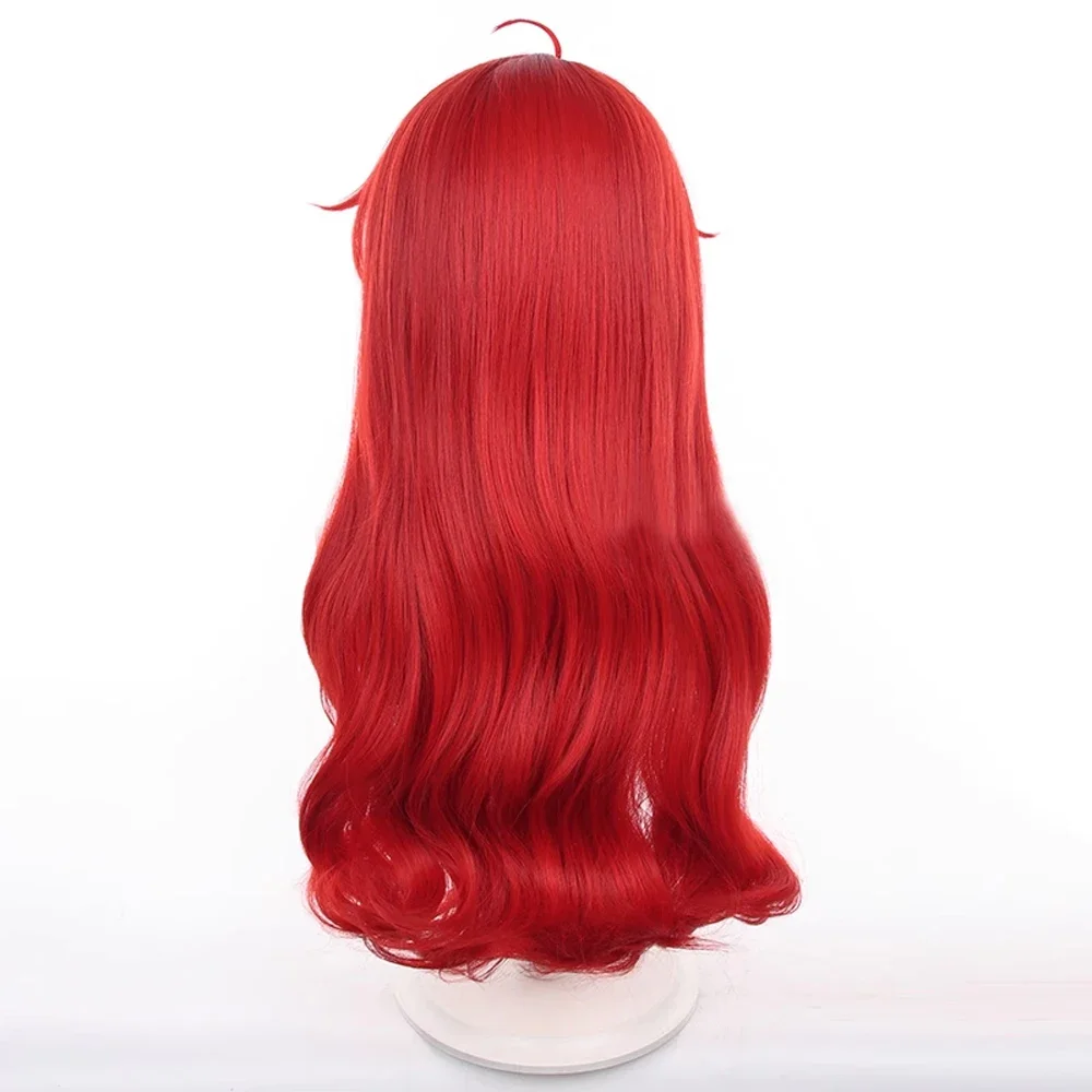 Peluca de cabello sintético para fiesta, cabellera larga ondulada, color rojo y blanco mezclado, resistente al calor, para Cosplay, RANYU Honkai