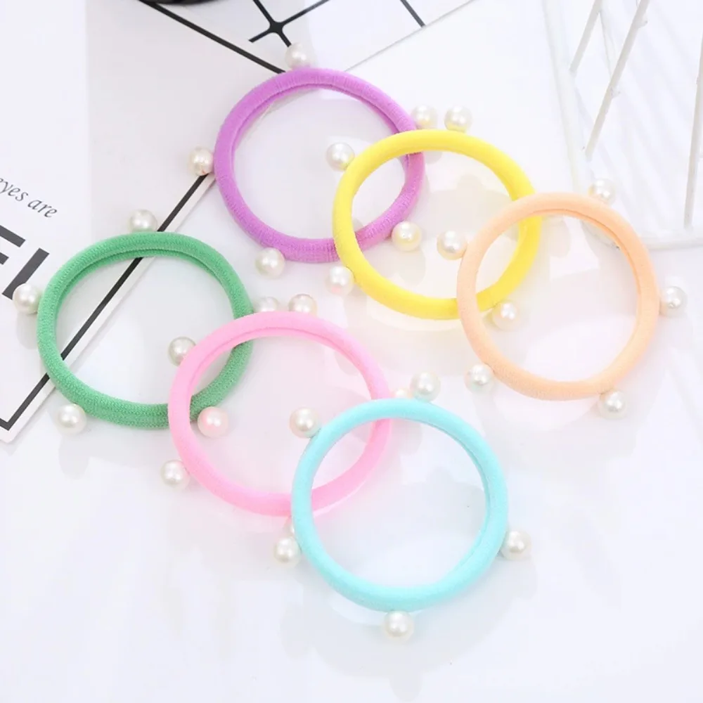 10PCS Fashion Korean Pearl Hair Ties Scrunchies for Women Girls Elastic Ponytail Holder Dairly Use Hair Accessorie