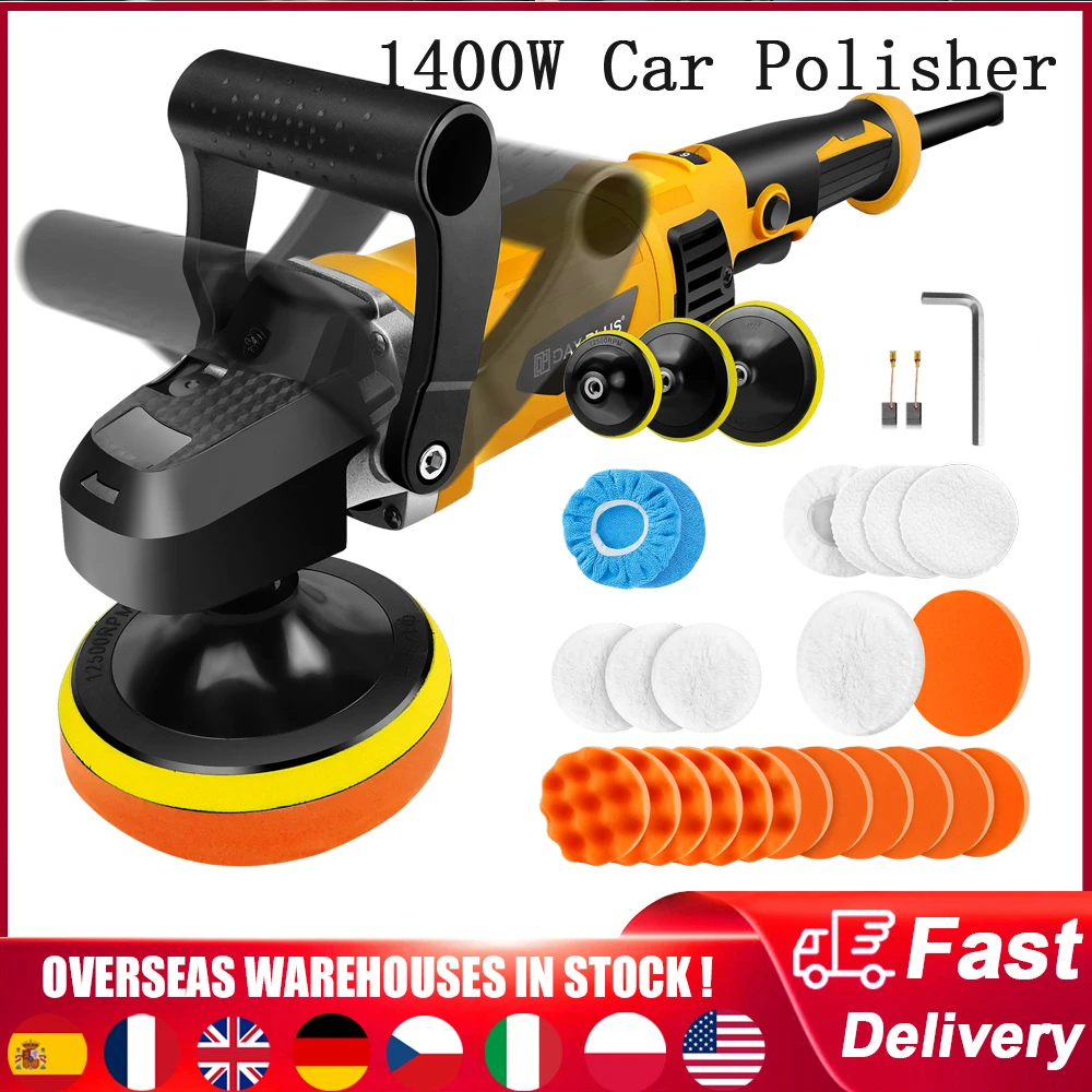 Lucidatrice elettrica per auto con 6 velocità variabili, 800-3500 giri/min, lucidatrice per levigatura, lucidatura, applicazione di cera e sigillatura, 150-180 mm, 30 accessori per levigatura,