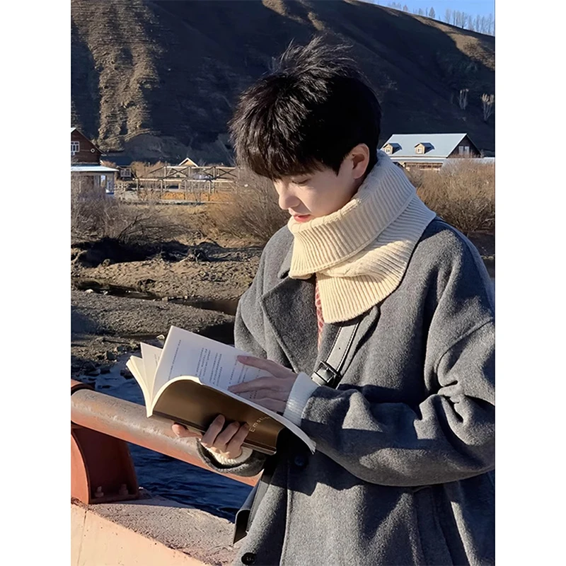 

Hebe Sle ey Woolen Coat Men's Mid-Length Winter Korean Sle Knee-Length Windbreaker High-End Feeling Tweed Jaet