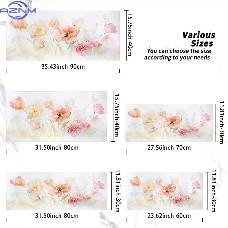 Watercolor Tulip Mouse Pad, Rubber Material, Multiple Specifications Available, Ideal for Programmers & Gamers, Perfect as St. P