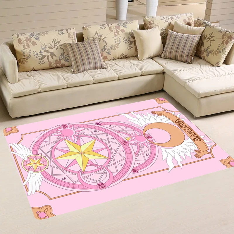 Sakura Card Captor Bathroom Mat Anime Cute Aesthetic Room Decoration Cartoon Balcony 3d Carpet Entrance of House Carpets Rugs