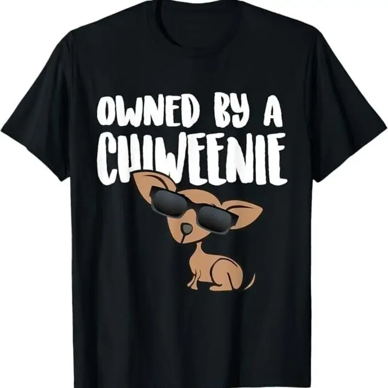 Owned By A Chiweenie T Shirt Chihuahua Dachshund Dog Puppy Lover