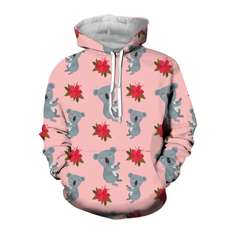 

Cute Koala Bear Graphic Sweatshirts Funny Kawaii Animal 3D Printed Hoodies For Men Clothing Casual Women Streetwear Y2k Pullover