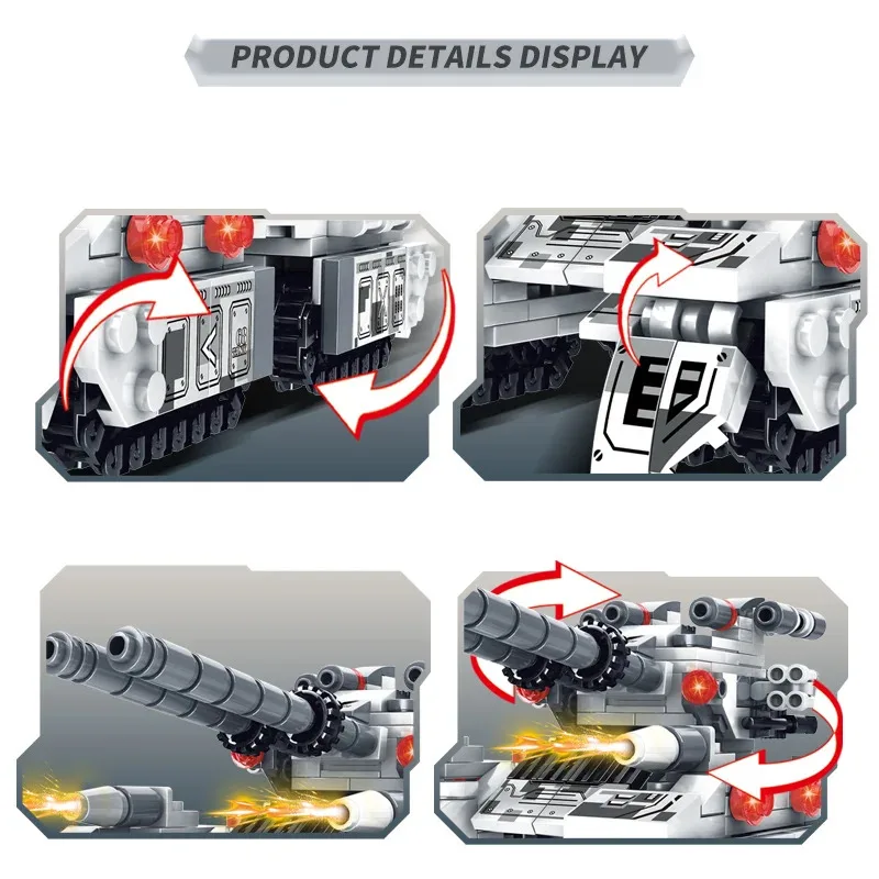รถถังทหารสงครามโลกครั้งที่ 2 ปี 2026 ชุดตัวต่อ 8in1 แบบจำลองเครื่องบิน รถบรรทุก ของเล่นตัวต่อ DIY สำหรับเด็ก ของขวัญสำหรับเด็กผู้ชายและผู้ใหญ่