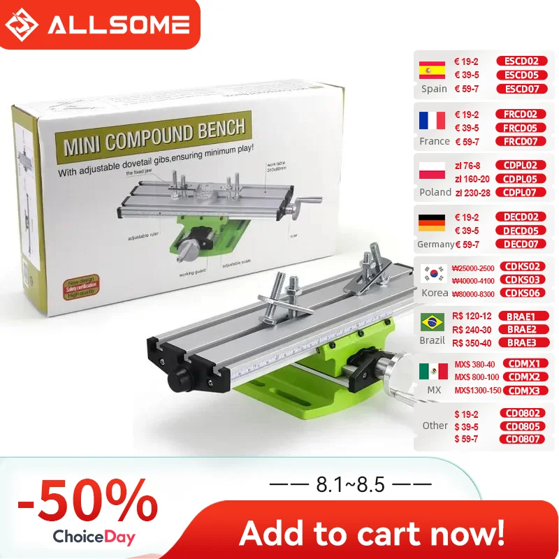 

ALLSOME Mini Precision Milling Machine Worktable Multifunction Drill Vise Fixture Working Table Cross Slide Table