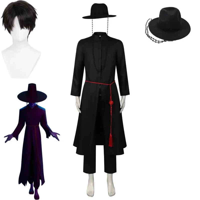 

LQKpop Jinu Demon Hunters Cosplay Costume for Men Uniform Wig Saja Boy Group Idol Roleplay Outfit Halloween Carnival Disguise Su