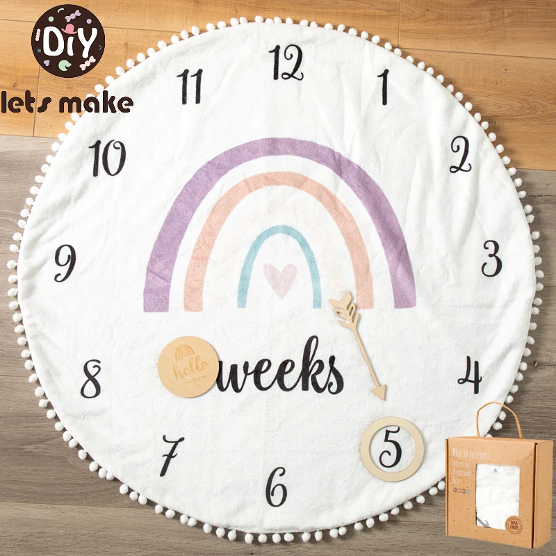 

Baby Milestone Blanket 1-12 Monthly/Week Blanket Infant Photography Rainbow Blankets Prop Newborn Gifts Photo Props Accessories