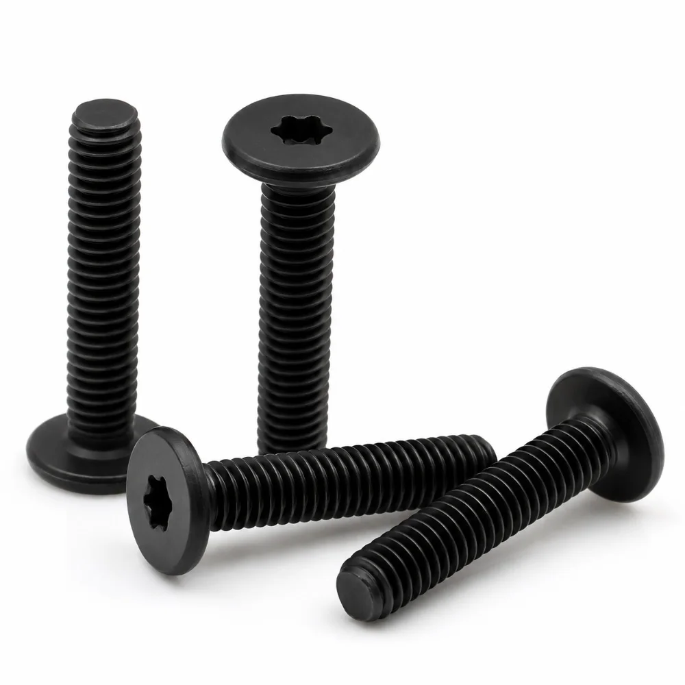 Black 304 Stainless Steel Torx Six Lobe Low Profile Wafer Head Screws Thin Head No Pin M2-M8