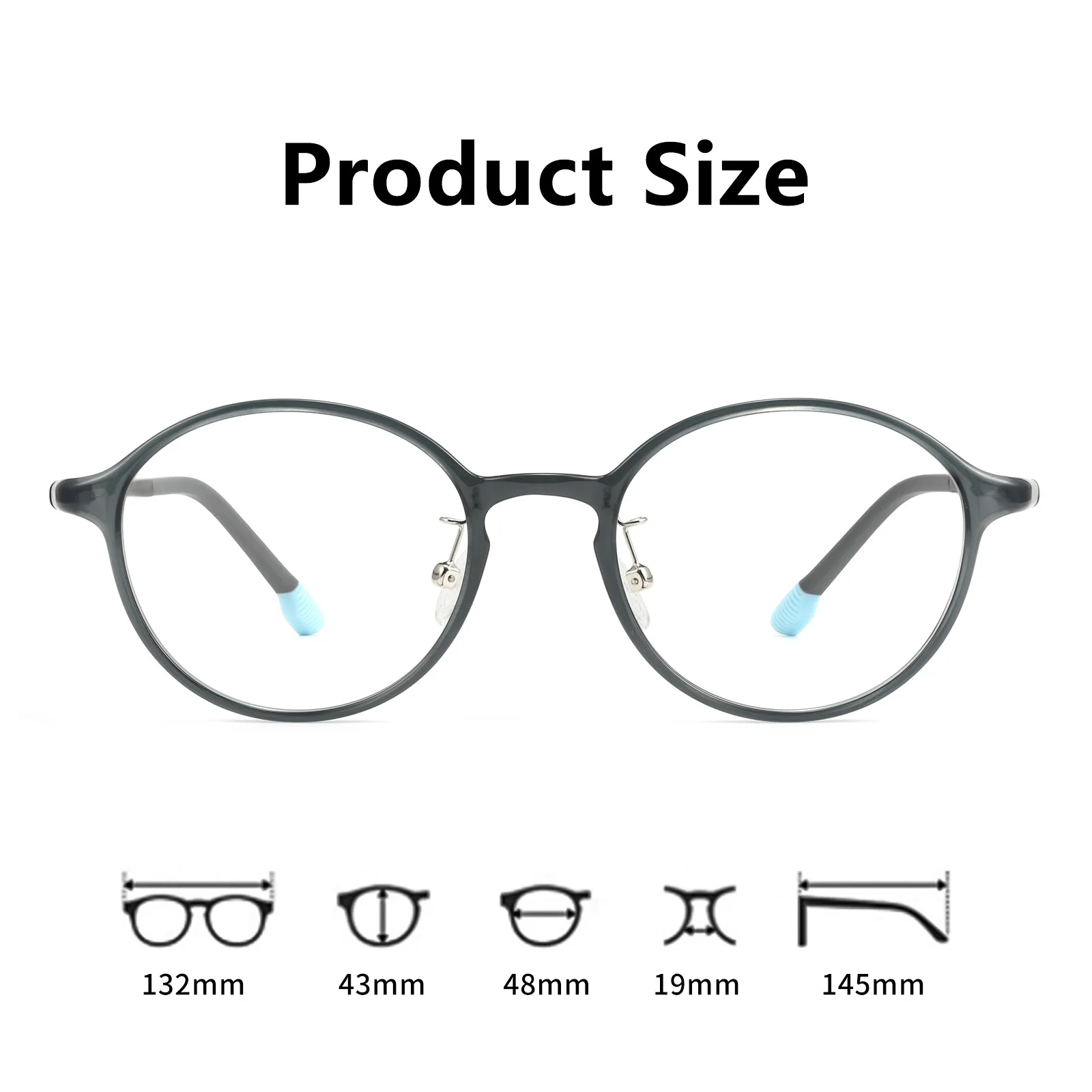 MOMOJA Teenage Student Retro Round Men and Women Eyeglasses Frame Ultra Light Tungsten Carbon Plastic Steel Optical Glasses 1202