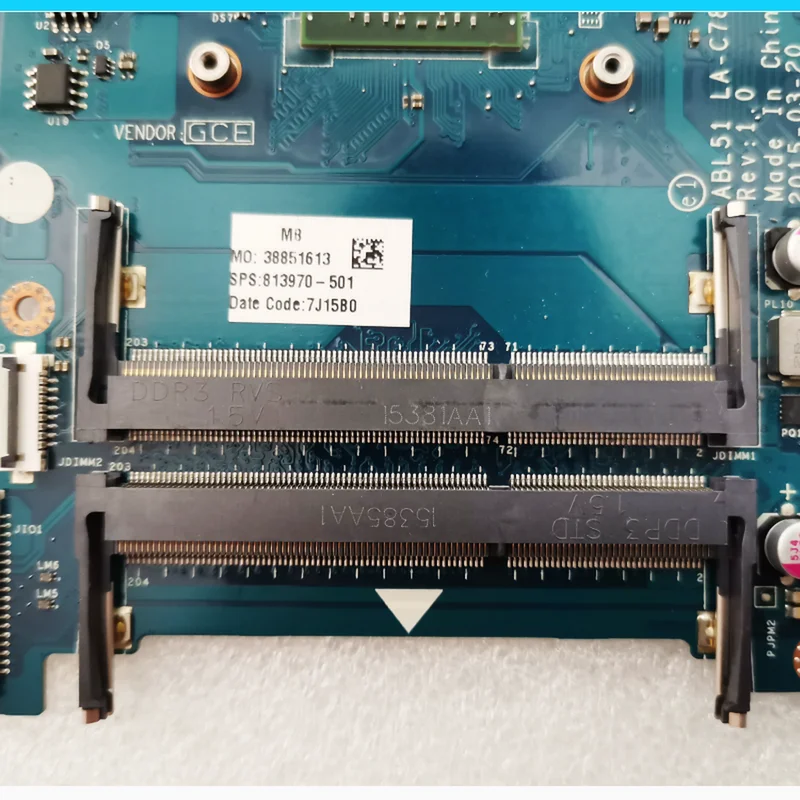 Imagem -03 - Placa-mãe Portátil para hp Pavilion 813970501 813970001 15-af 15z-af000 Mainboard Abl51 La-c781p A87410 15-af027cl 15-af029cl