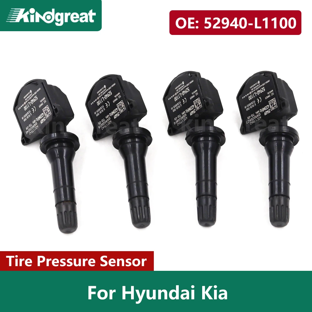 

4PCS/Lot 52940-L1100 433MHZ TPMS Tire Pressure Monitor System Sensor 52940 L1100 for 2019-2020 Hyundai Kia