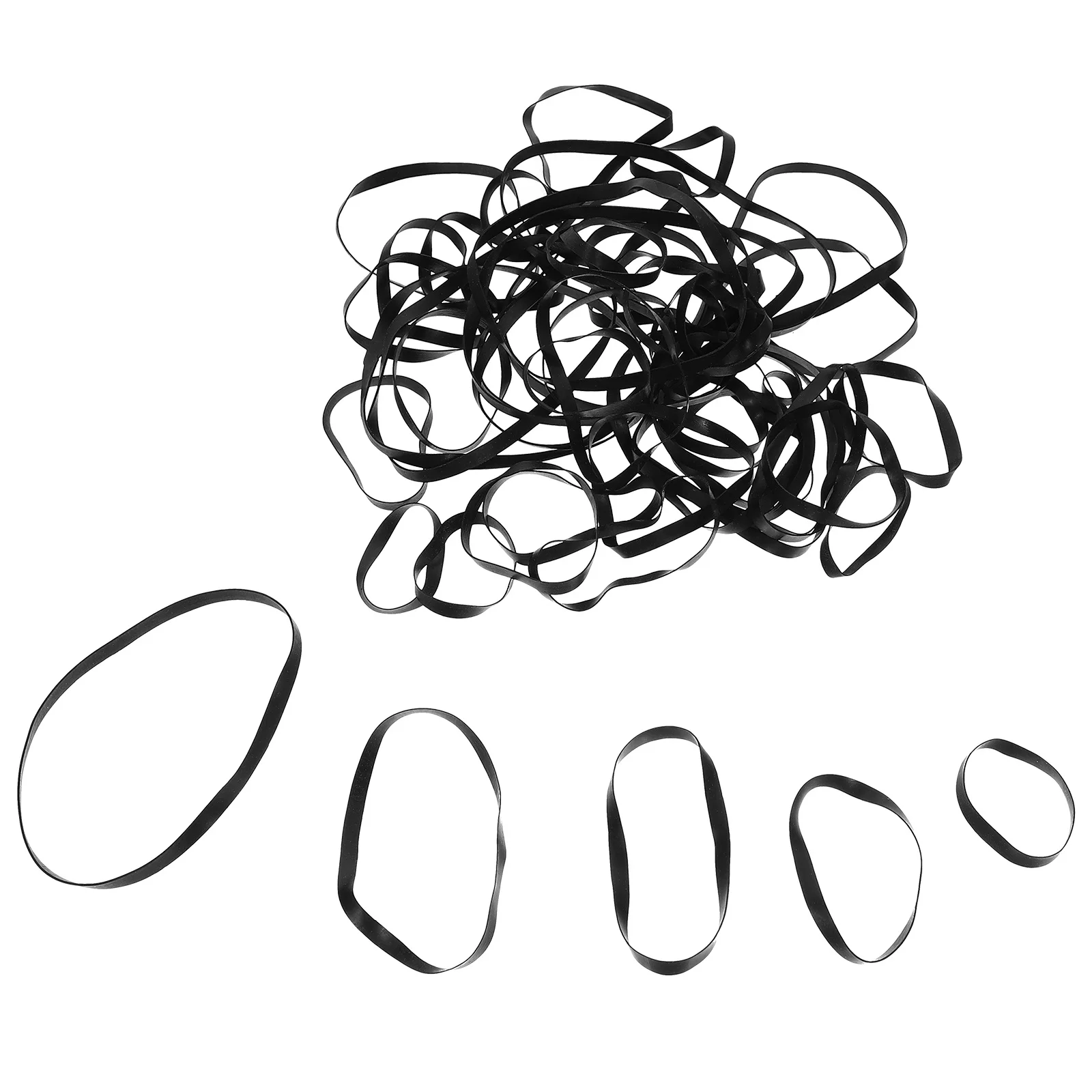 100 قطعة من المطاط عالي التحمل سميك أسود أربطة مرنة لمكتب تنظيم المنزل أدوات حرفية تثبيت مطاط كبير قابل للتمدد #5