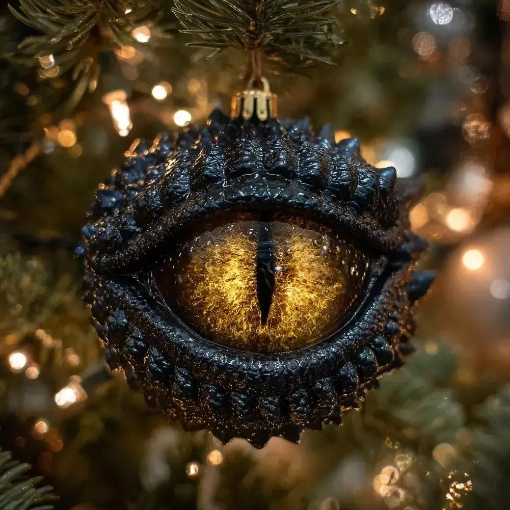 Ornamento natalizio in acrilico a forma di occhio di drago 2D Decorazione scura Appeso Natale Ornamento per biscotti natalizi Piccolo fest X2S4