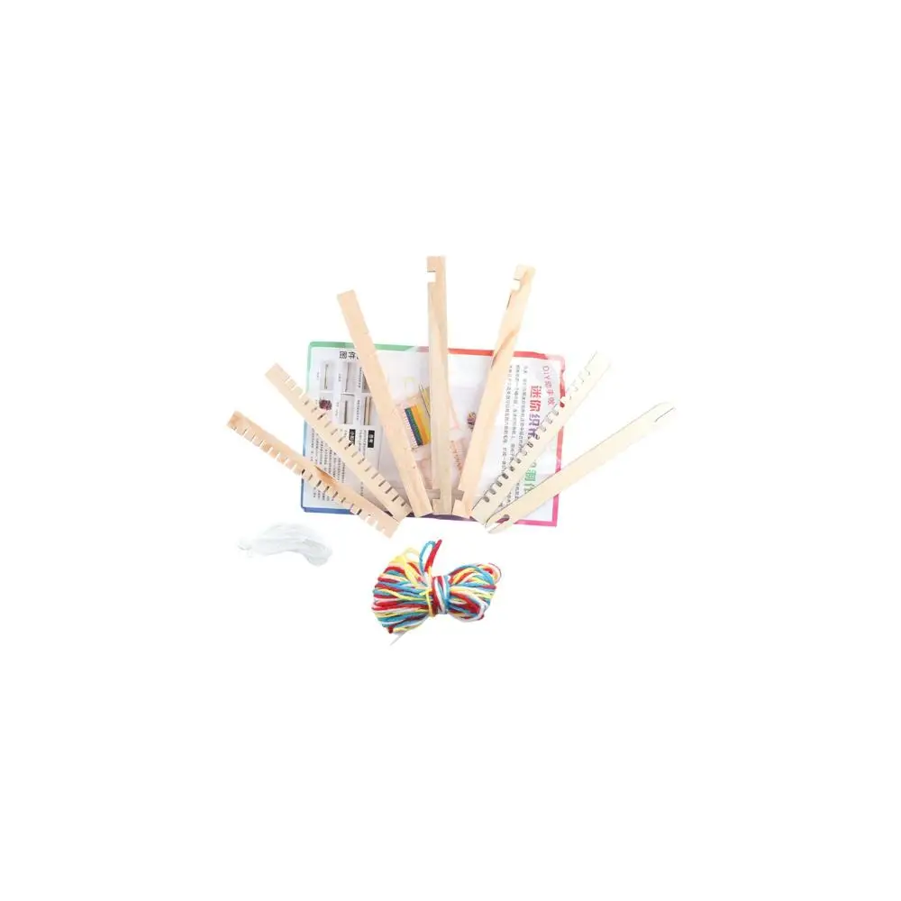 Loom Kit Tools DIY Wooden Weaving Loom Starter Kit Wooden Homemade DIY Weaving Toy Mini Knitted Toy For Children Kids Gifts