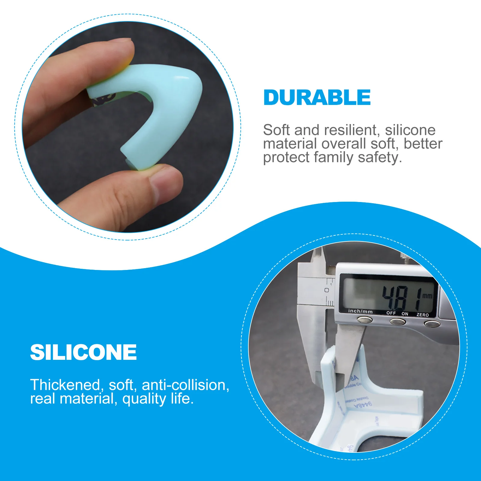 

8 шт. силиконовая угловая защита для краев мебели - мягкий защитный бампер для детей, безопасный для домашнего офиса, школы, прочный клей