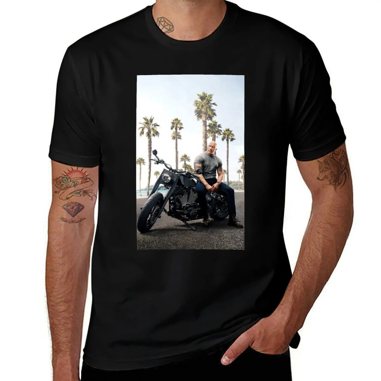 

Dwayne Johnson T-Shirt man t shirts for men t shirt men 100% cotton luxury brand T-Shirt