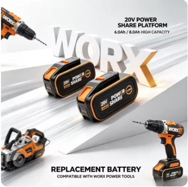 100% Original WORX 20V 6Ah Rechargeable Battery WA3570 Stable Output Power Compatible with WORX WX550 Reciprocating Saw