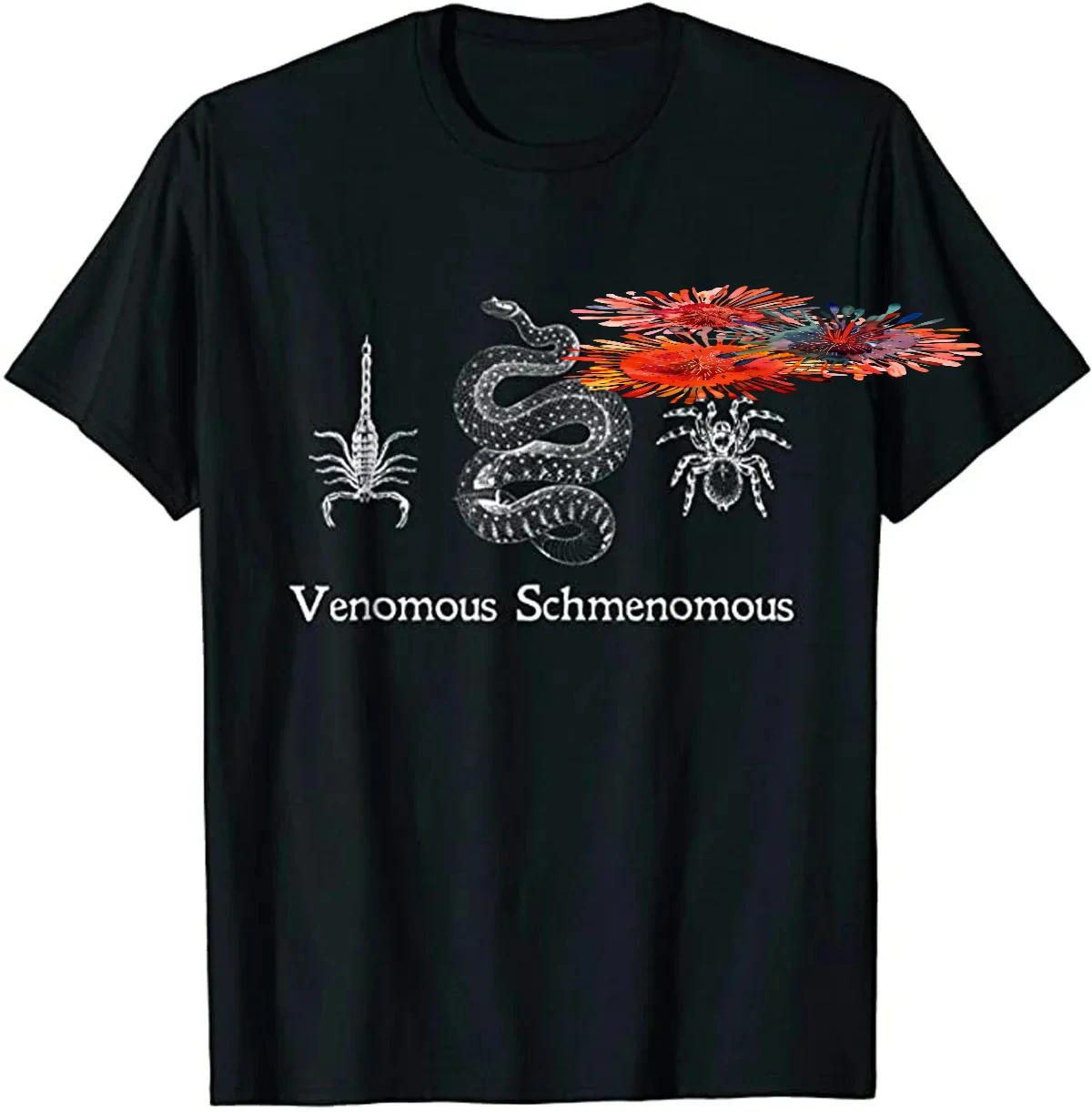Funny Venomous Scorpion Snake Tarantula T-Shirt 100% Cotton O-Neck Summer Short Sleeve Casual Mens T-shirt Size S-3XL