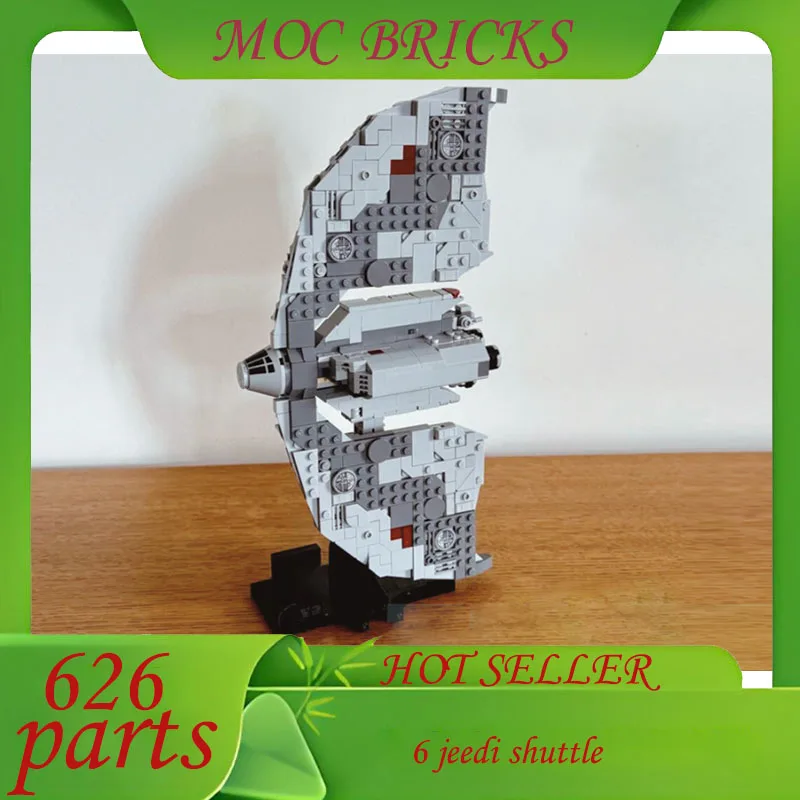 

Запчасти MOC Ahsoka Tano's T-6 Jeedi Shuttle, космический корабль, серия Space War, сборка своими руками, кирпичи, модель, детские игрушки, подарки