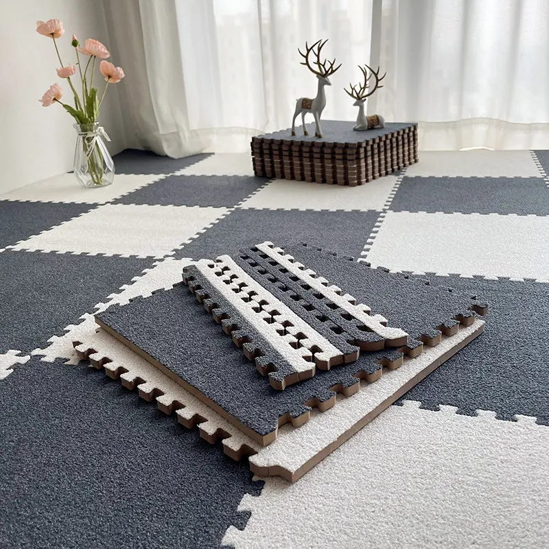Bedside bedroom carpet living room 2026 master bedroom large area floor splicing floor mat left-washing and wiping 12 pieces