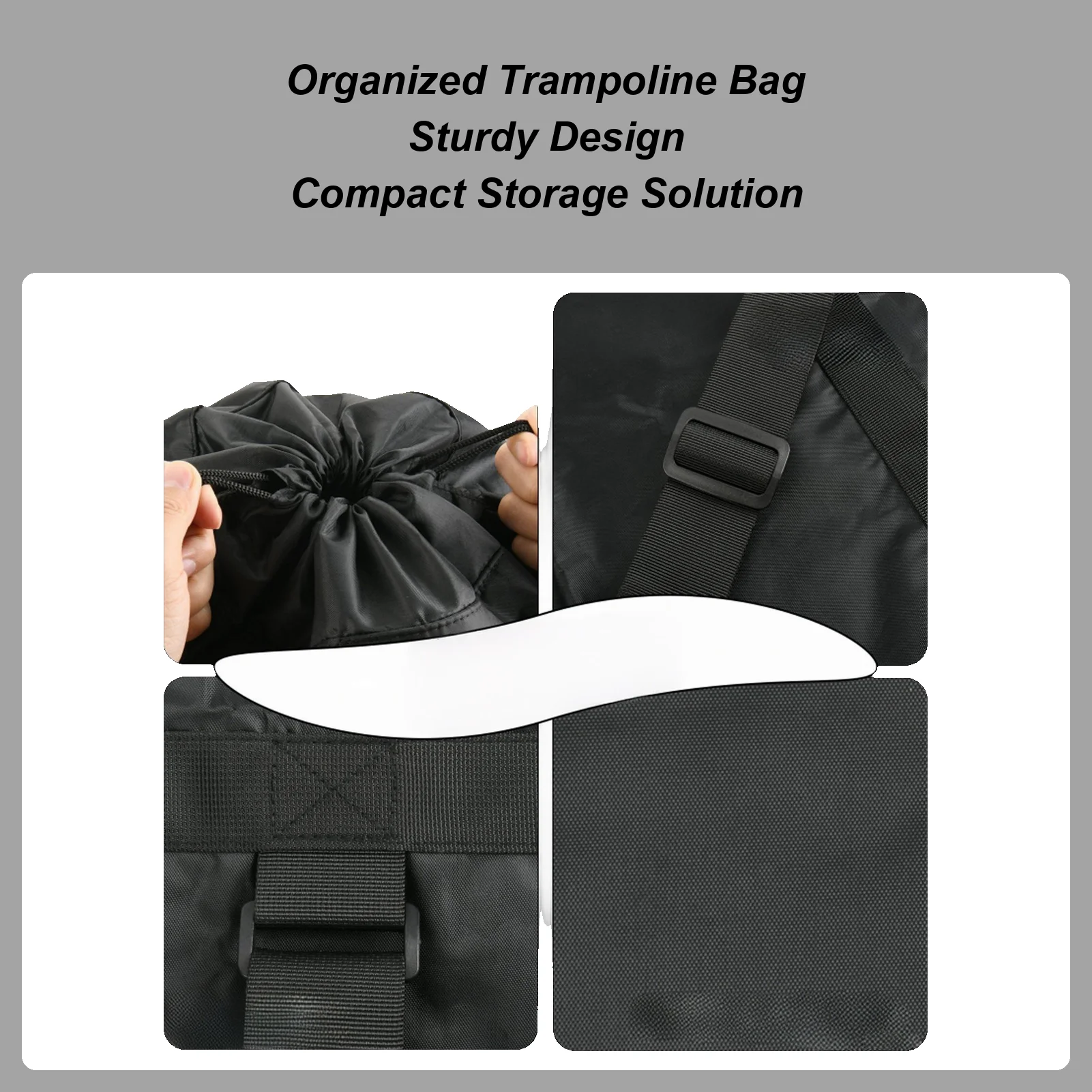 

Carrier Bag for Foldable Trampoline Folding Trampoline Travel Organizer Organization with Shoulder Strap for Gym Apartment Sport