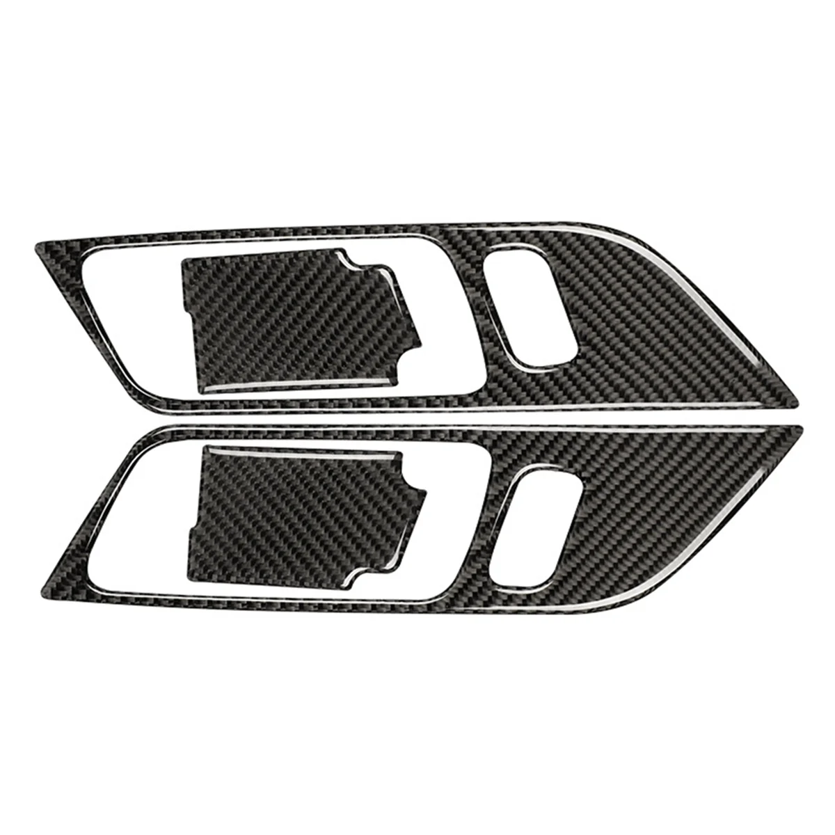 Carbon Fiber Interior Car Door Handle Frame Decoration Stickers Trim Cover for Ford Mustang GT 2015-2021