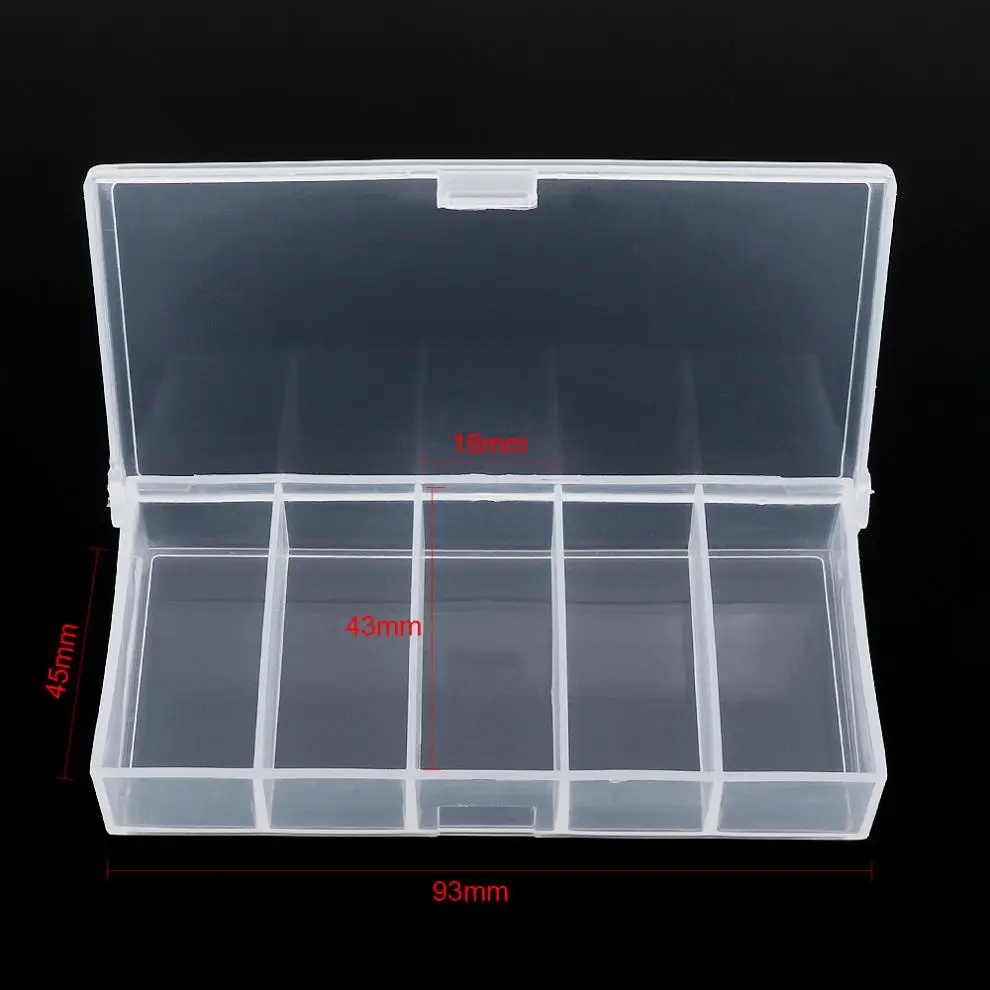 Transparent 5 Grid Plastic Fishing Tackle Box Lures Bait hooks Connector Storage Case Container Organizer Collection Tools