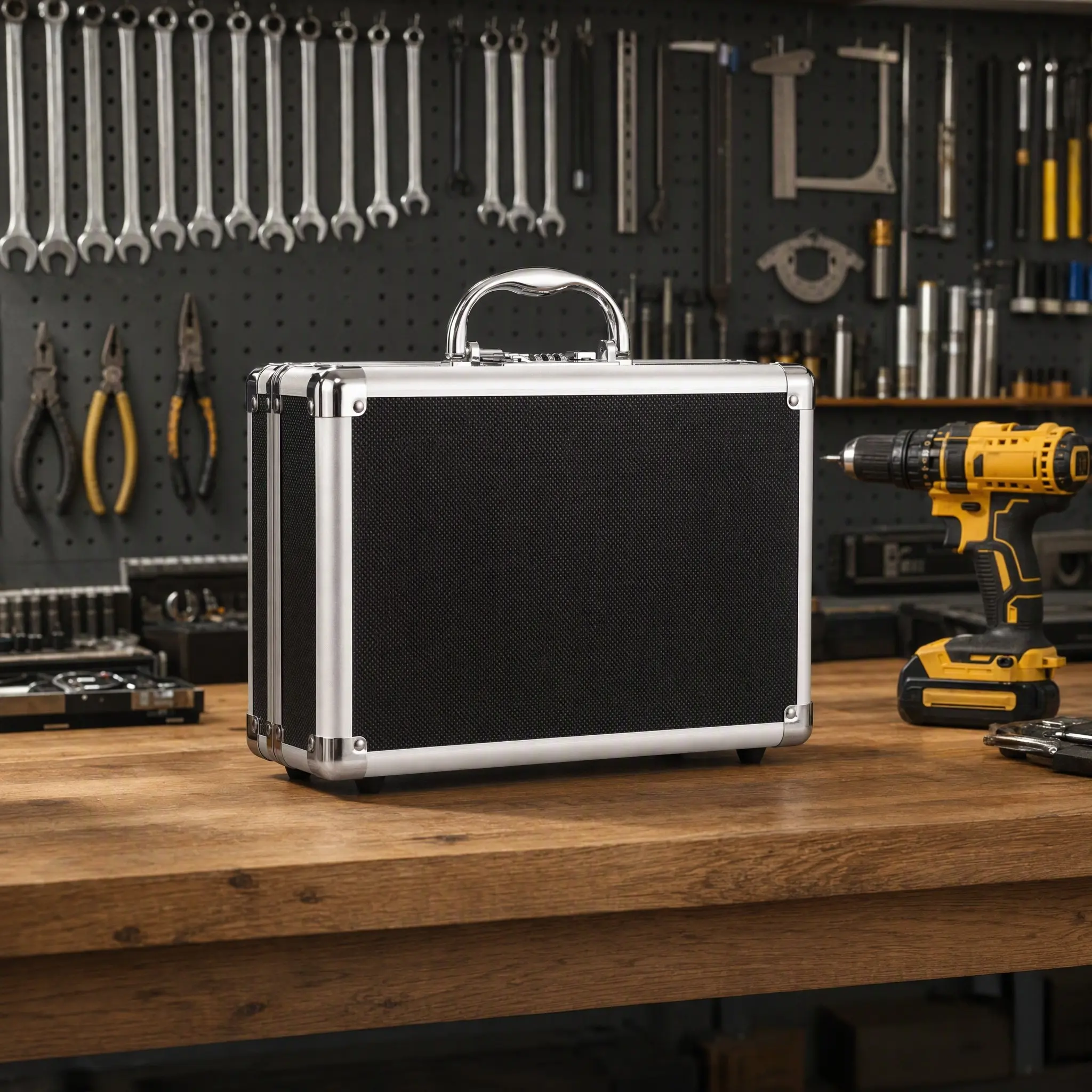 Multi-Functional Aluminum Alloy Toolbox Large Capacity Portable Tool Case for Home Garage Outdoor Use Stylish Modern Design