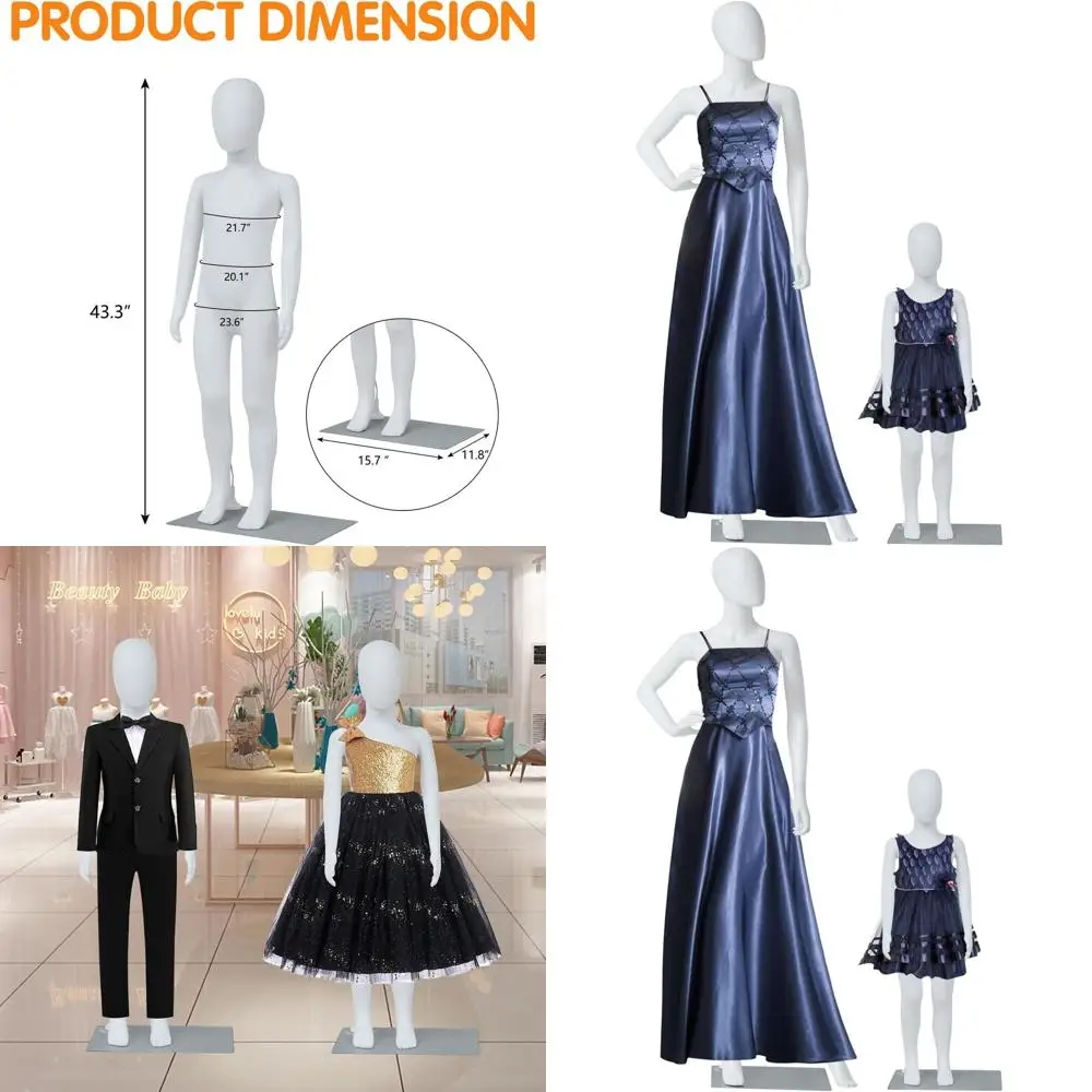 

Adjustable Full Body Mannequin Stand for Detachable Display, Suitable for Fashion Stores and Clothing Design (Female & Kids)