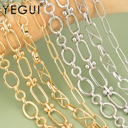 YEGUI C169,diy chain,18k gold plated,0.3microns,copper metal,rhodium plated,charms,jewelry making,diy bracelet necklace,1m/lot