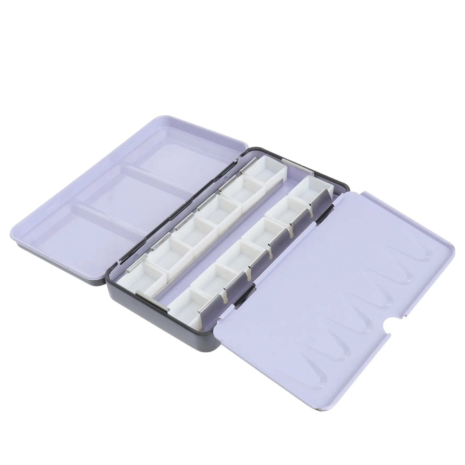 

1 Set Empty Watercolor Storage Tray Portable Paint Box For School Camp Black Foldable Metal Case Art Supplies Pigment Empty Box