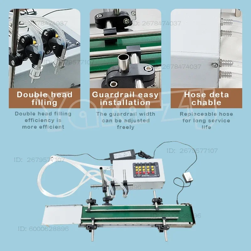 Automatic Filling Machine Double Heads With Conveyor Belt Liquid Filler Perfume Water Fully Auto Juice Milk High Precise