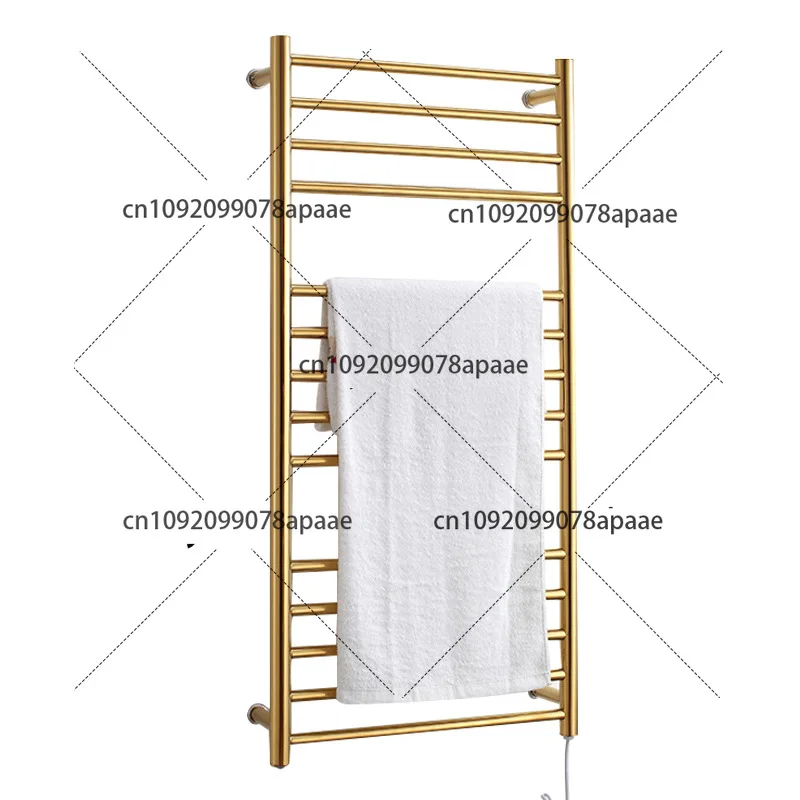 9006 Bathroom 304 Stainless Steel Gold Heated Towel Warmer Waterproof Grade Ip56 Electric Heating Towel Rail Rack 162W 110V/220V