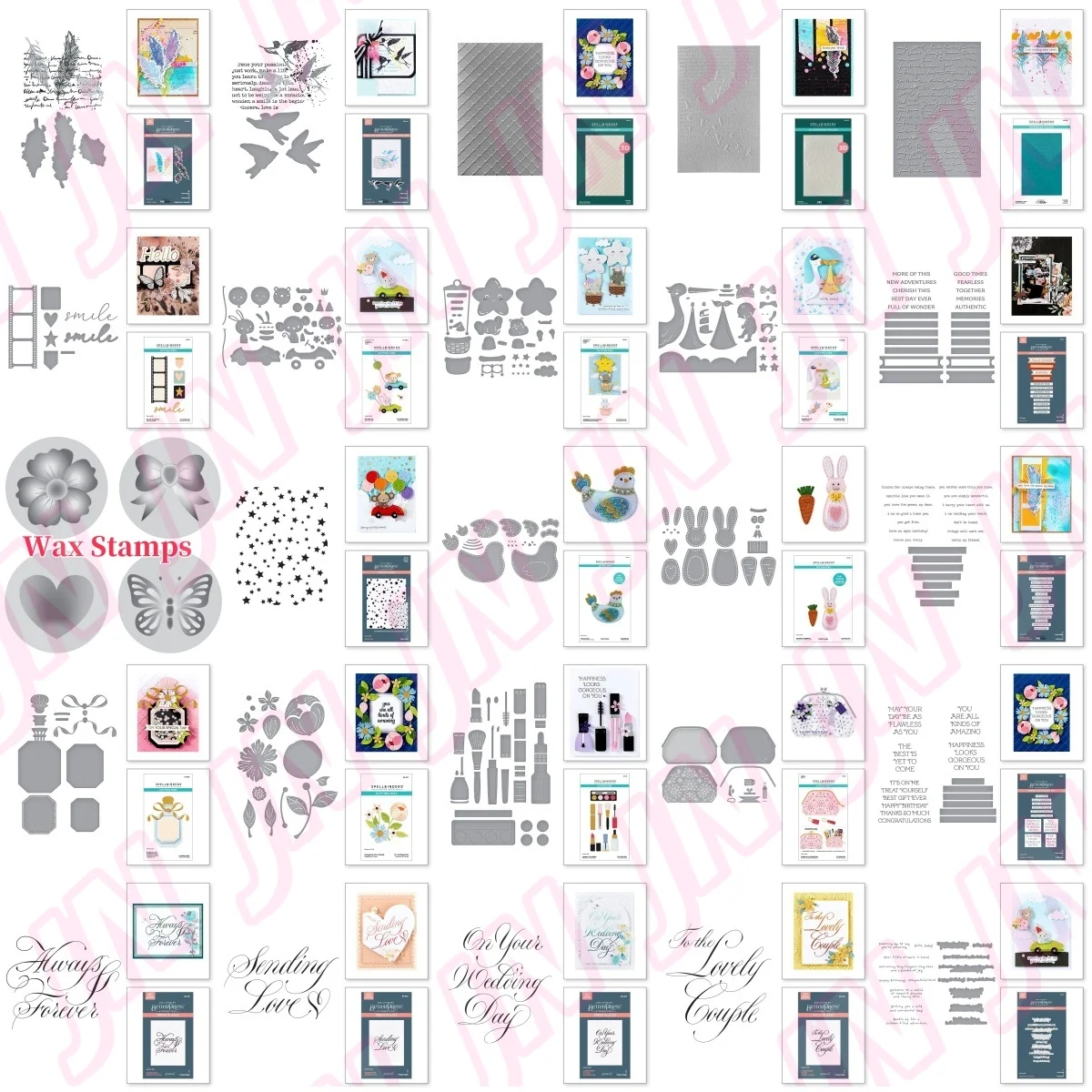 

flower birds butterfly rabbit Spring Easter metal cutting dies Wax stamper hot foil DIY make card scrapbook embossed paper album