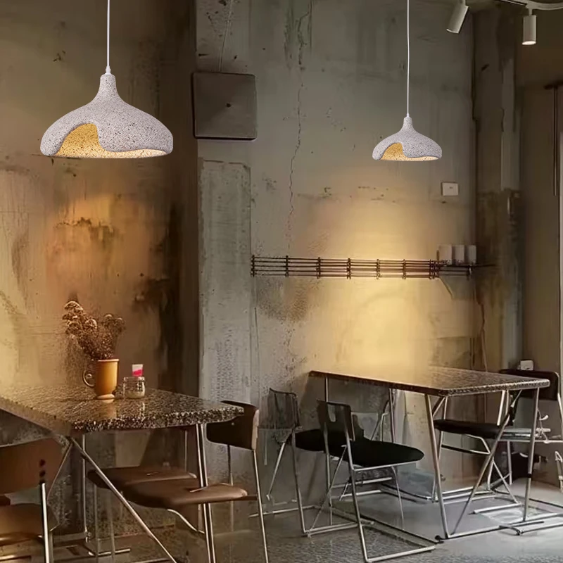 Led Restaurant Pendant Lights Retro Micro-cement Bedroom Bar Creative Flying Saucer Chandelier Modern Home Indoor Lighting Lamps