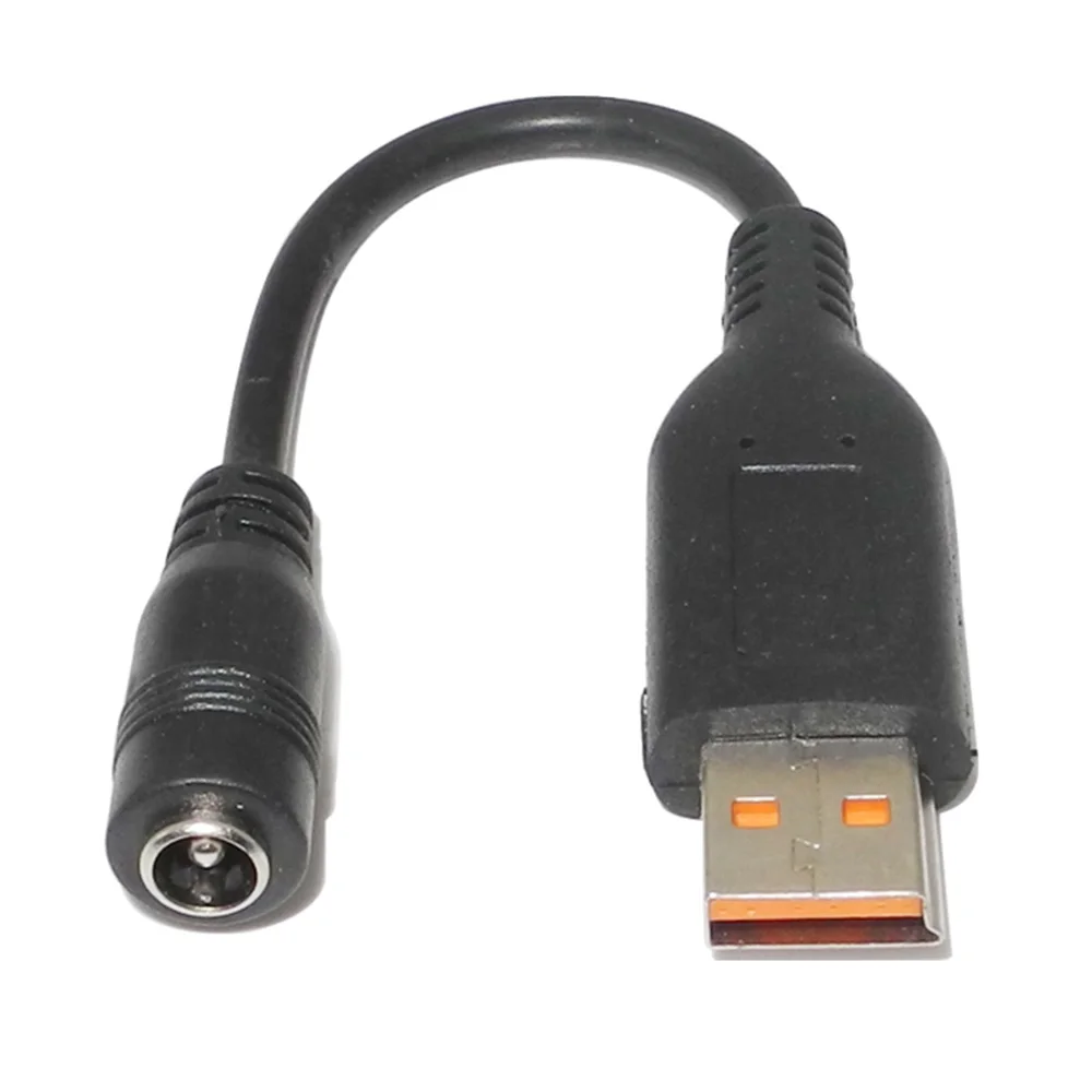 5.5 x 2.5 mm DC Power Adapter Converter Plug Cable Female to USB Male Connector Charging Cord for Lenovo Yoga 3 4 700 900