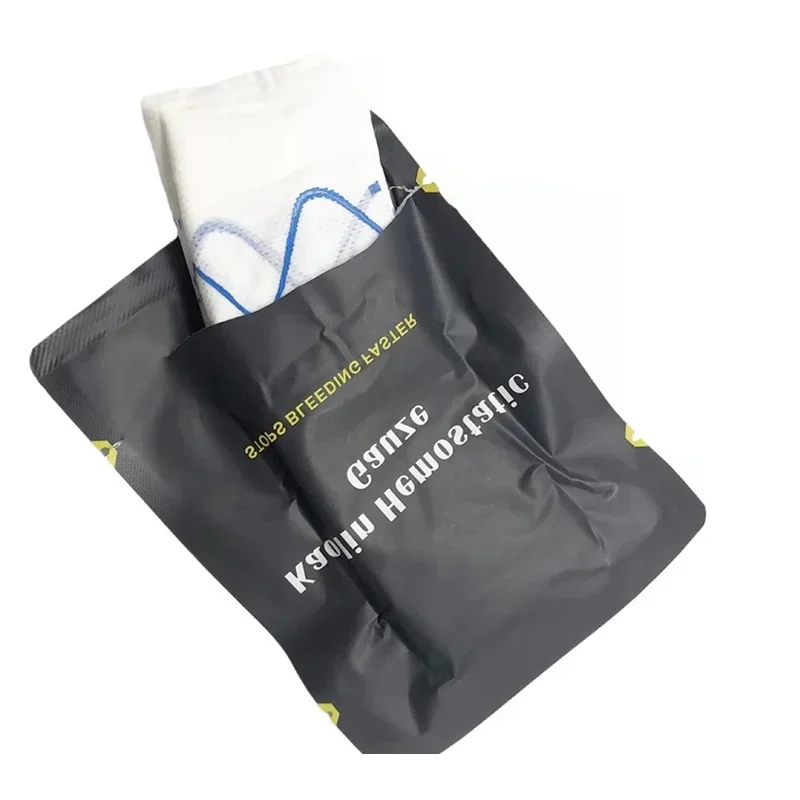 Hemostatic Kaolin Gauze Combat Emergency Trauma Z-Fold Soluble For Ifak Tactical First Aid Kit Medical Wound Dressing 1.5/3.75M view 2