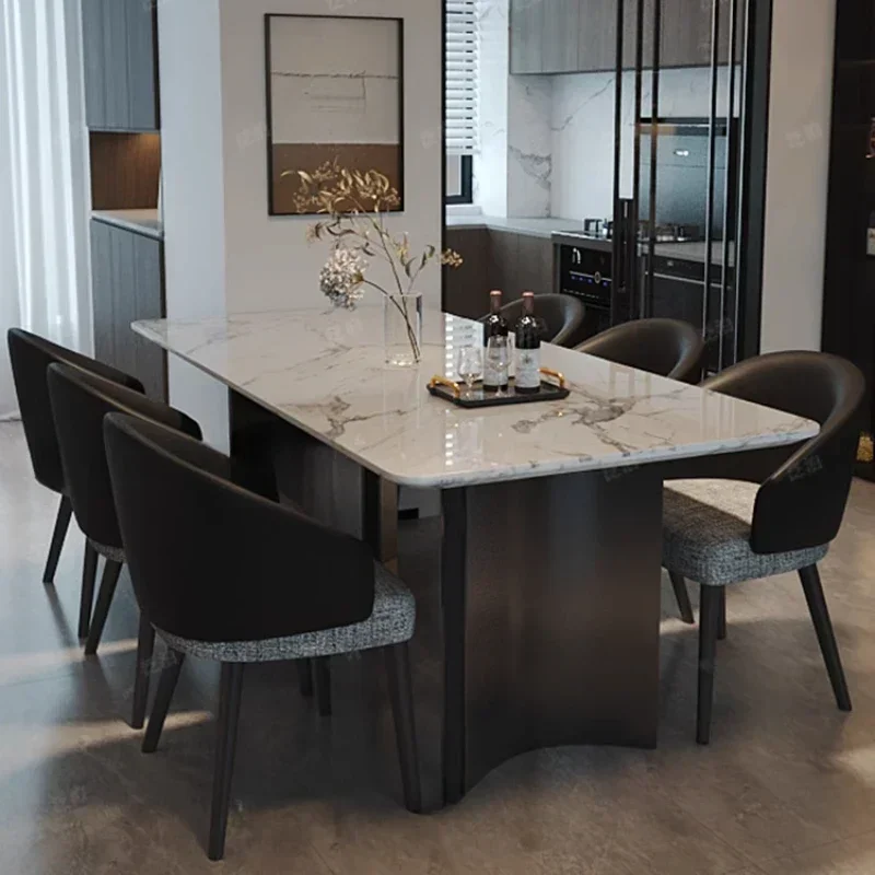 European Light Luxury Extending Dining Table Simple Poker Restaurant Table Hallway Furniture Quality Mesas De Comedor