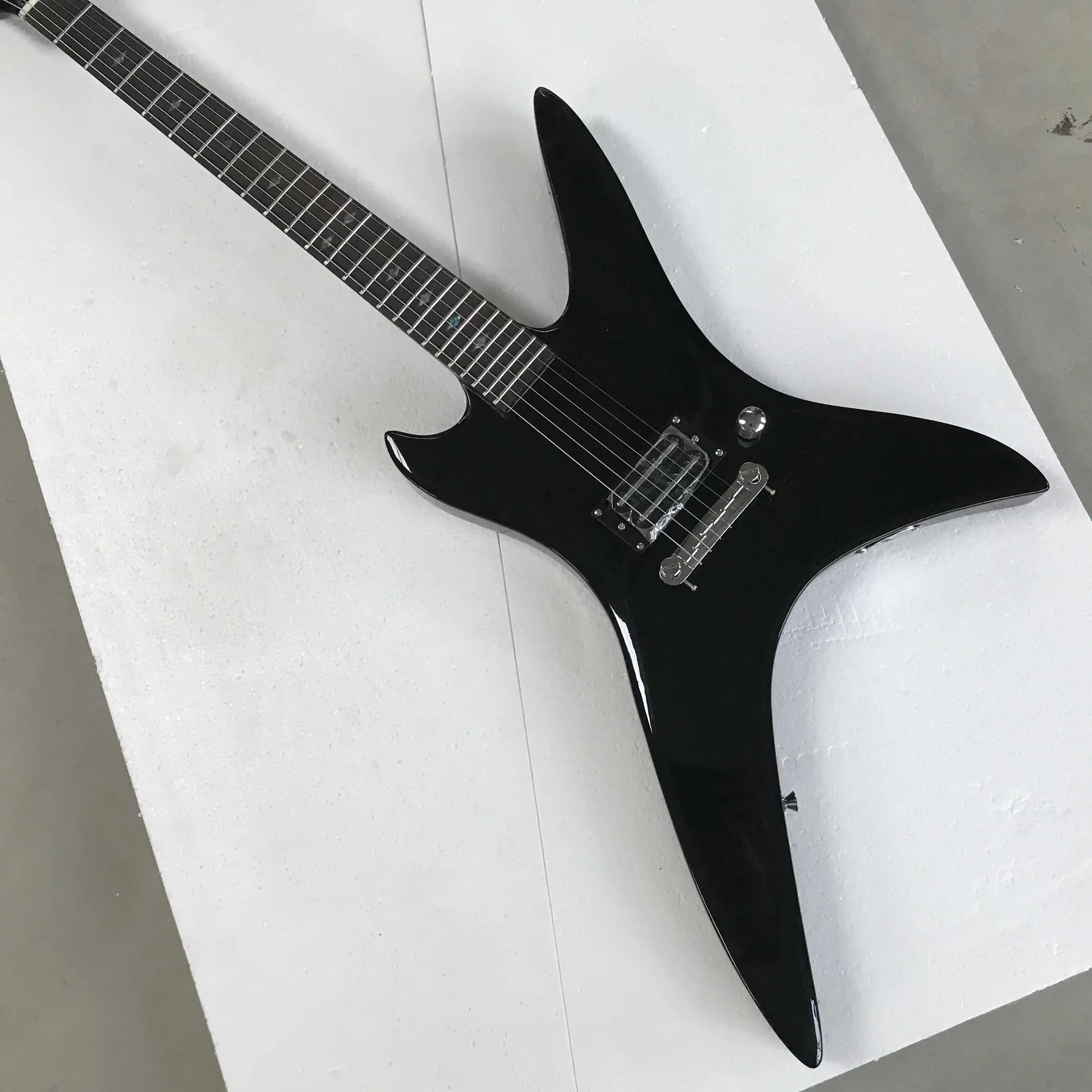 Free shipping,Black , special-shaped, white decoration, electric guitar,2022 new pop, high-end custom