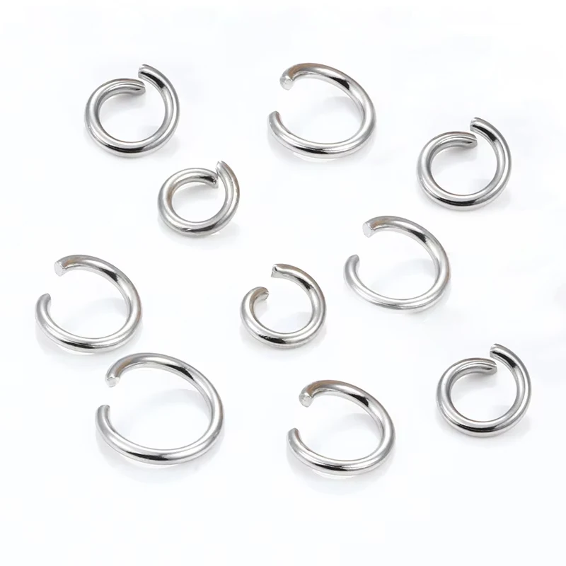 

200 шт. кольца-заготовки из нержавеющей стали толщиной 1,5 мм, размеры 8/9/10/12 мм, для изготовления ювелирных изделий, подвесок, браслетов, коннекторов, аксессуаров для рукоделия