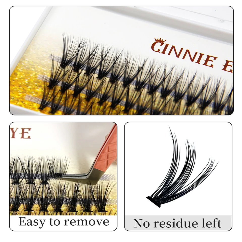 60D Paquetes Esponjosos de Pestañas, Volumen, Extensiones DIY, 80D Rizos Individuales, Manojos, Naturales, Ojo de Zorro, Autoventilados 2