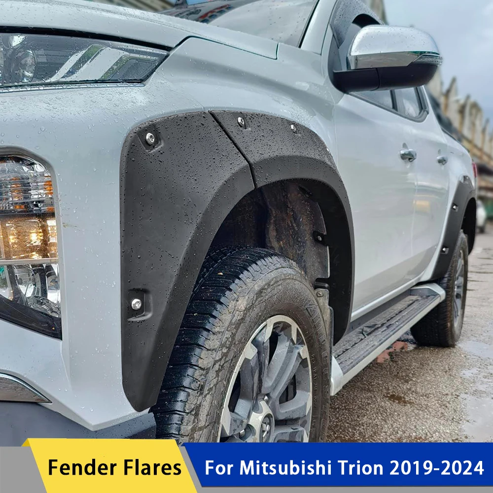 

Fender Flares Wheel Arches Protection For Mitsubishi Triton 2019 2020 2021 2022 2023 Matte Black 4X4 Car Accessories Bolt Style