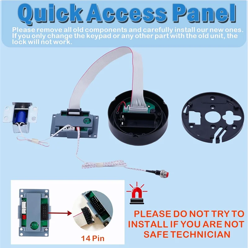 

ABKN-Safe Lock Replacement With Solenoid Lock Black Keypad Electronic Lock For Home And Business Safe Box