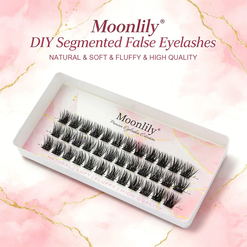 Moonlily Milk Segmented Dense DIY Cluster False Eyelashes Extension Natural Style Professional Makeup Silk Triple Lashse