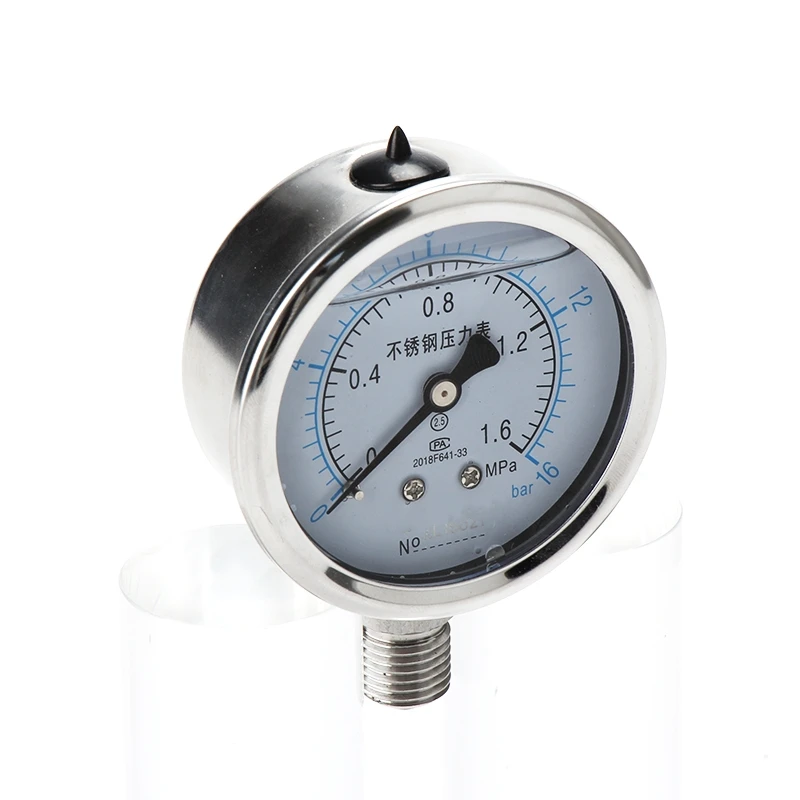 YN60BF Steam High-Temperature Ammonia Pressure Gauge 10Bar 16Bar 25Bar Stainless Steel Pressure Manometer