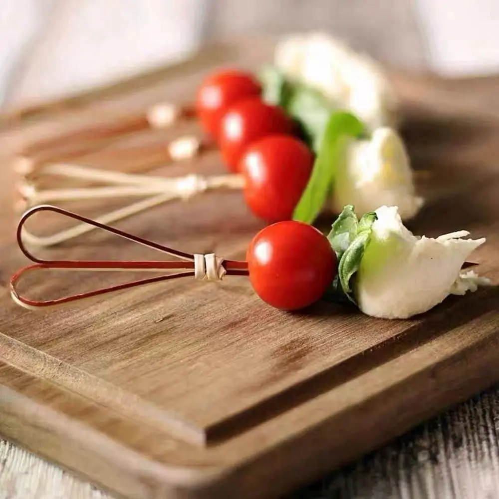 100Pcs/bag Bamboo Cocktail Eco-friendly Skewer Toothpick Picks Sticks Cocktail Decorative