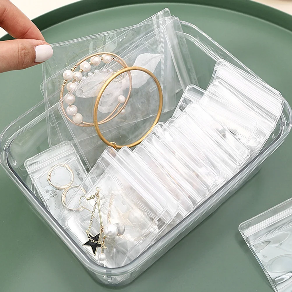 

300Pcs Jewelry Storage Bag Organizer Portable Pouch Necklace Earrings Ring Protection Bulk Jewelry Bags Plastic Clear Bags