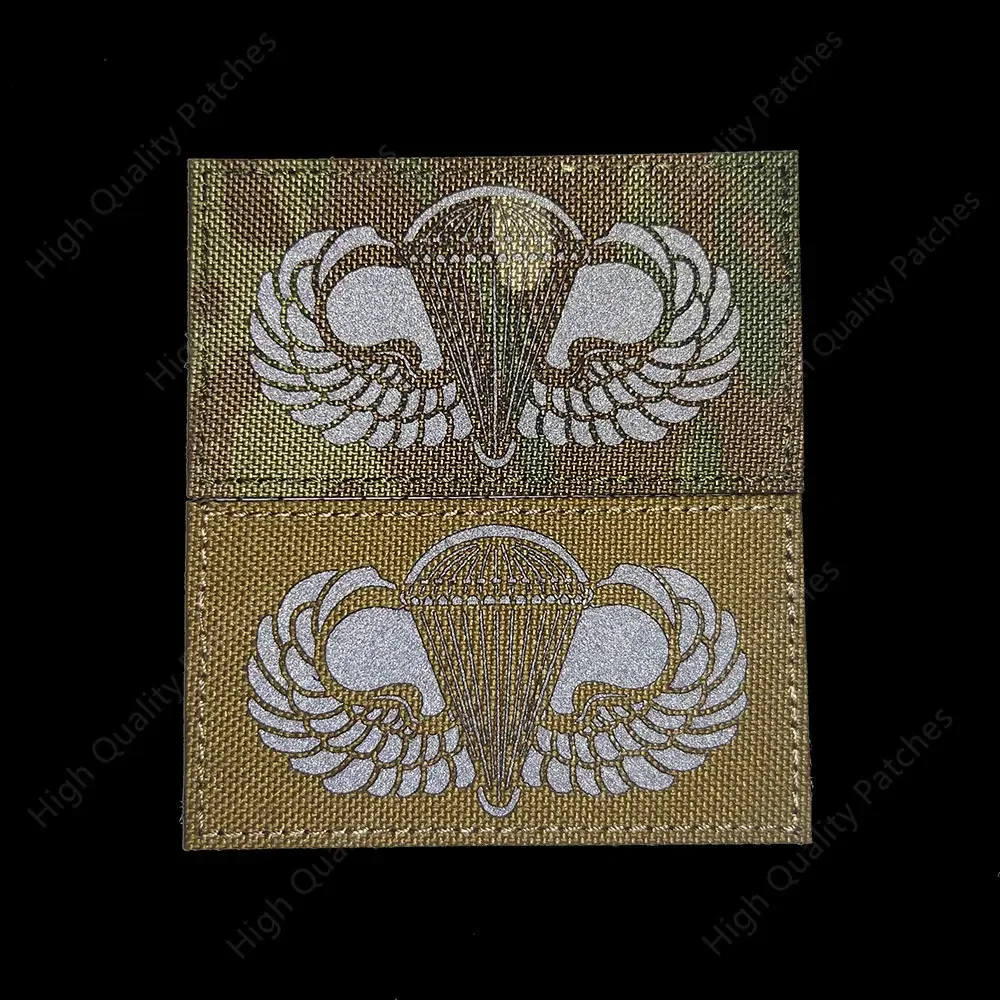 PJ Airborne Paratrooper Reflective IR Tactical Patch Parachutist Tactical Badge Hook & Loop Applique military acessories Patches